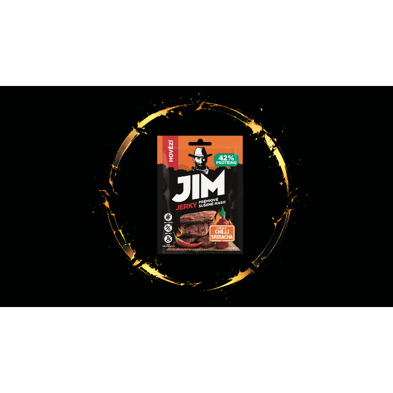 JIM Jerky hovädzie – Chilli Sriracha